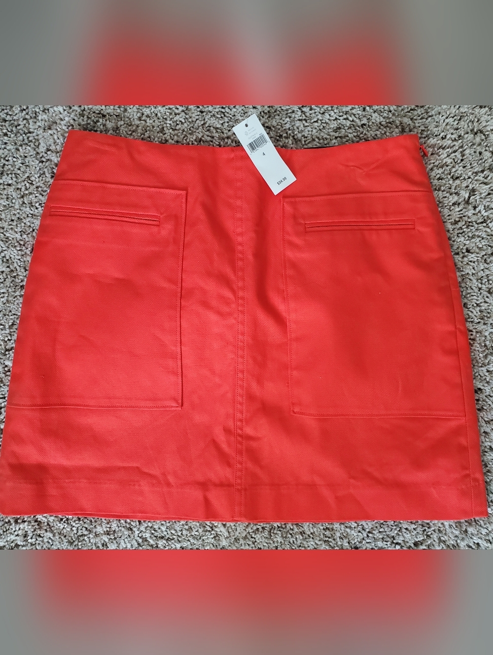 Banana Republic Orange/Red Women's Mini Skirt with Front Pockets Sz.4 NWT